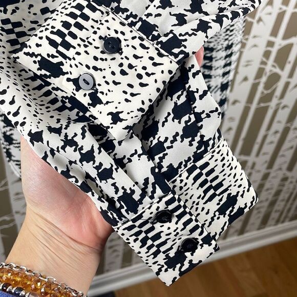 Richard Allen X H&M Houndstooth Plaid Button Front Shirt 2 - Picture 7 of 9